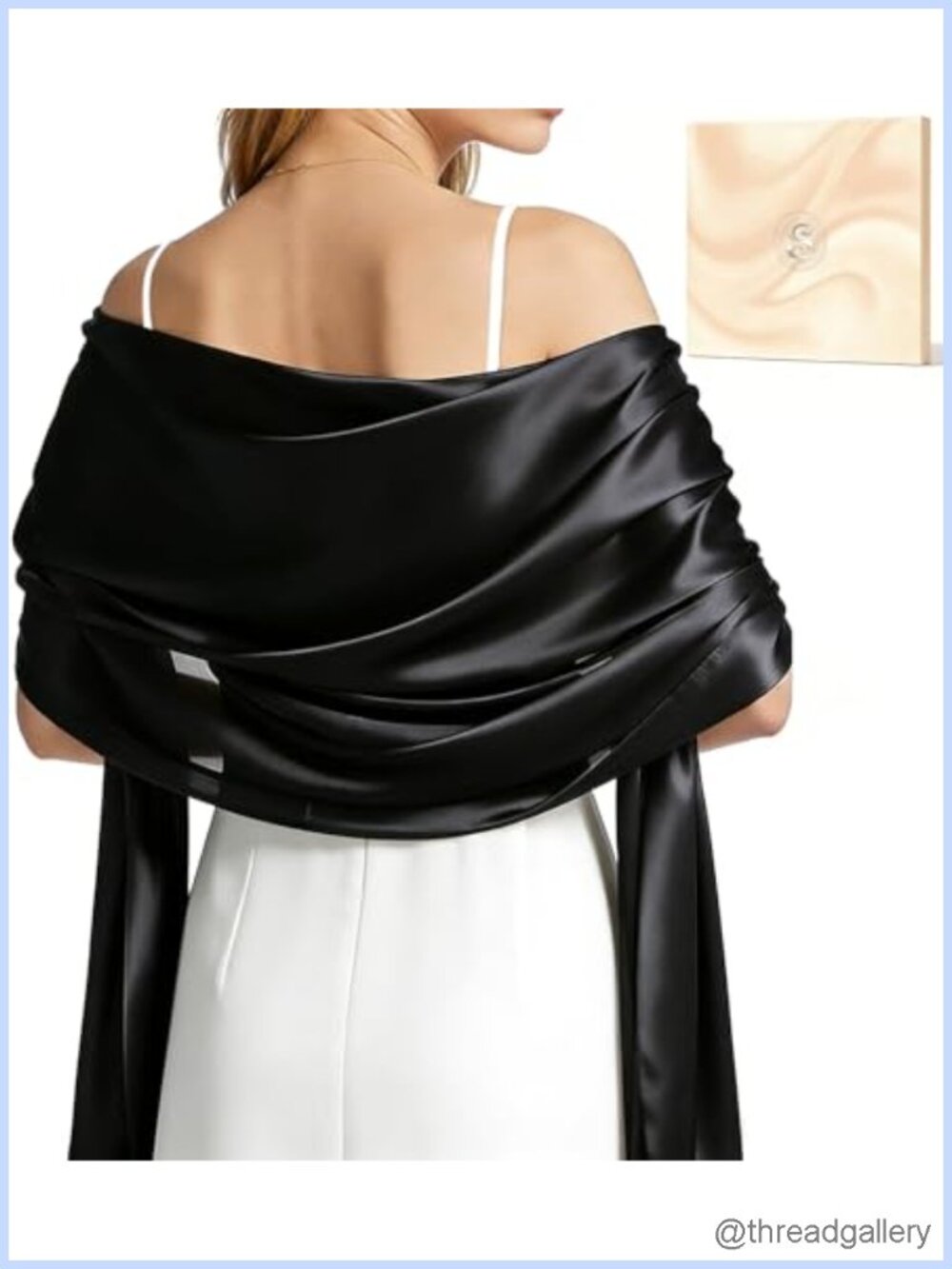 Satin Shawl Wrap Evening Dress Cover Up Wedding Gift